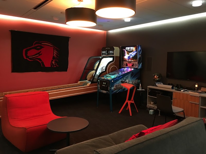 Arcade games and lounge area