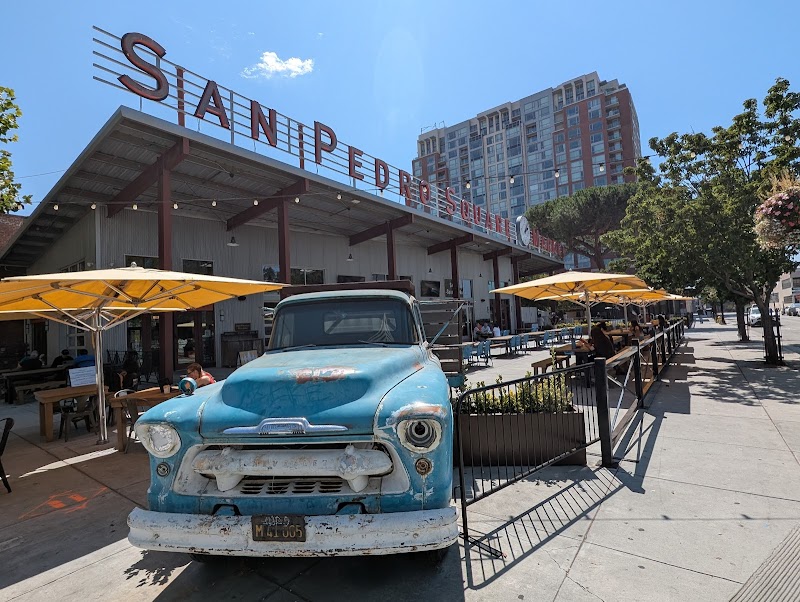 Sunny patio, vintage truck